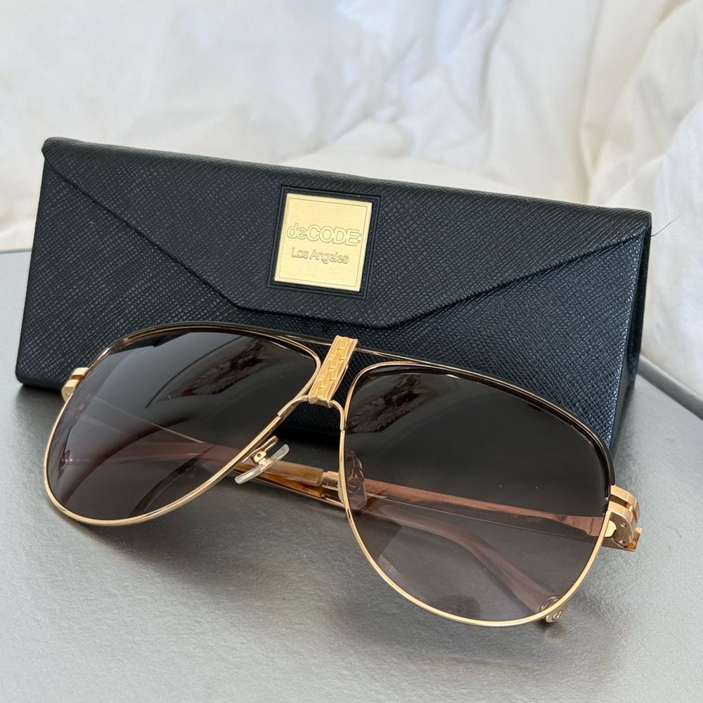 deCODE Gold Aviator Sunglasses